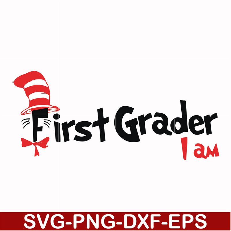 DR00068-First grader I am svg, png, dxf, eps file DR00068.jpg