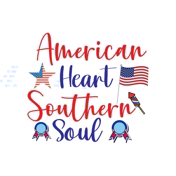 American Heart Southern Soul Svg, 4th of July Svg, Happy 4th | Inspire ...
