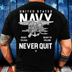u.s. navy never quit proud seals team veteran gift t-shirt