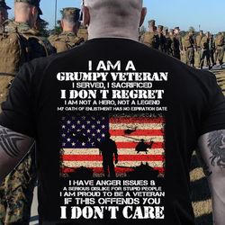 veteran shirt - i am a grumpy veteran i don't care t-shirt