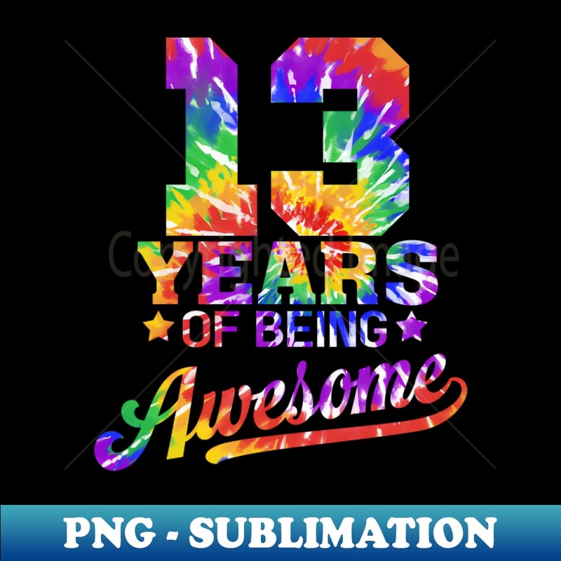 DR-065_13 Years of Being Awesome 13 Years Old 13th Birthday Tie Dye 1618.jpg
