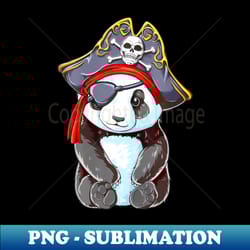 panda pirate jolly roger flag skull and crossbones - decorative sublimation png file - fashionable and fearless