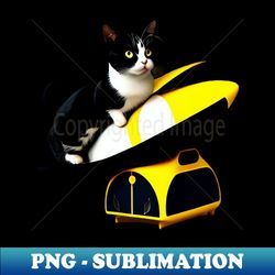 Black baby cat with white astronaut - Stylish Sublimation Digital Download - Perfect for Sublimation Mastery