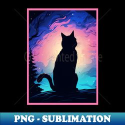 The mysterious cat - Decorative Sublimation PNG File - Perfect for Sublimation Mastery