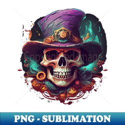 Spooky Joker Skull Wearing A Top Hat - Premium PNG Sublimation File - Instantly Transform Your Sublimation Projects