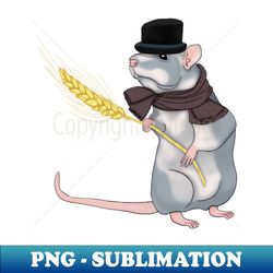 Mister Rat with Wheat - Stylish Sublimation Digital Download - Capture Imagination with Every Detail