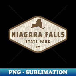Niagara Falls State Park New York - Tree Log Texture Wooded Sign Sticker - Creative Sublimation PNG Download - Perfect for Sublimation Art