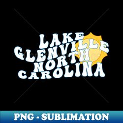 Lake Glenville North Carolina Retro Wavy 1970s Text - High-Quality PNG Sublimation Download - Capture Imagination with Every Detail