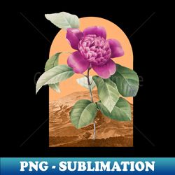 Floral Landscape Camellia - Retro PNG Sublimation Digital Download - Add a Festive Touch to Every Day