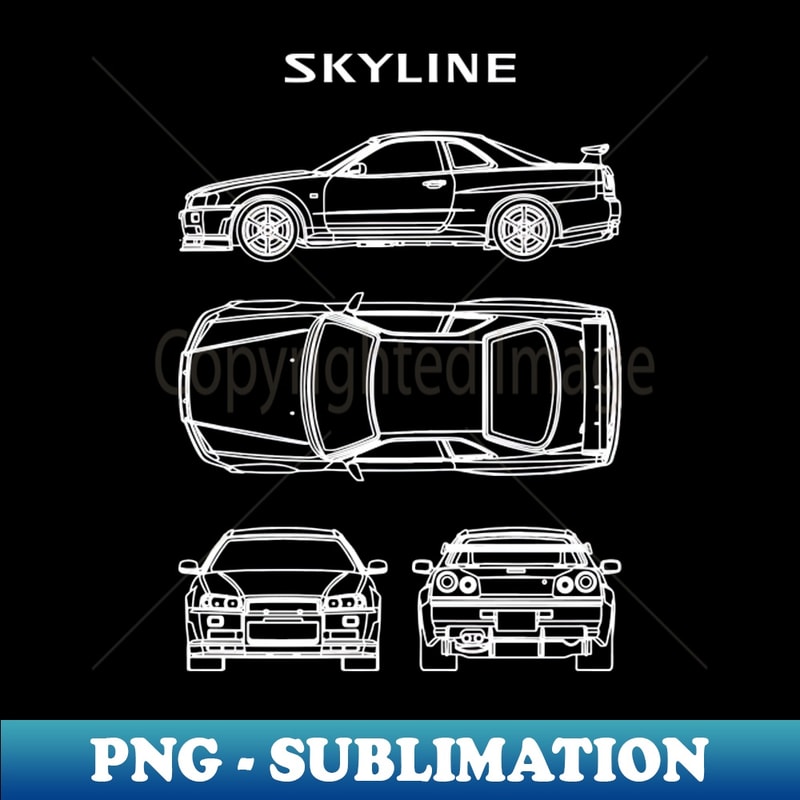 Gt R R34 Blueprint Hd Nissan Skyline GTR R34 Blueprint - PNG Transparent Sublimati | Inspire ...