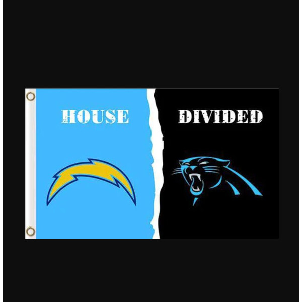 San Diego Chargers and Carolina Panthers Divided Flag 3x5ft.png