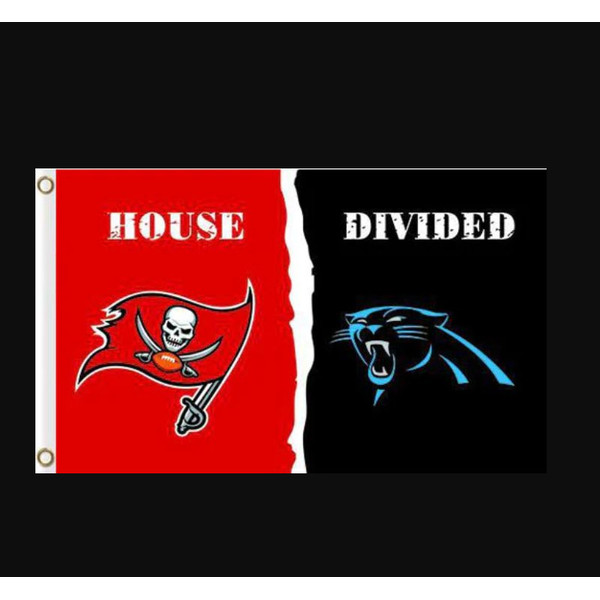 Tampa Bay Buccaneers and Carolina Panthers Divided Flag 3x5ft.png