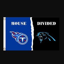 Tennessee Titans and Carolina Panthers Divided Flag 3x5ft - Banner Man-Cave Garage
