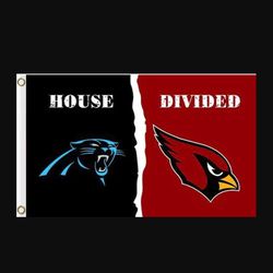 Carolina Panthers and Arizona Cardinals Divided Flag 3x5ft - Banner Man-Cave Garage