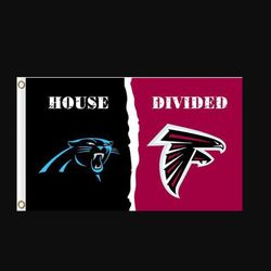 Carolina Panthers and Atlanta Falcons Divided Flag 3x5ft - Banner Man-Cave Garage