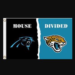 Carolina Panthers and Jacksonville Jaguars Divided Flag 3x5ft - Banner Man-Cave Garage