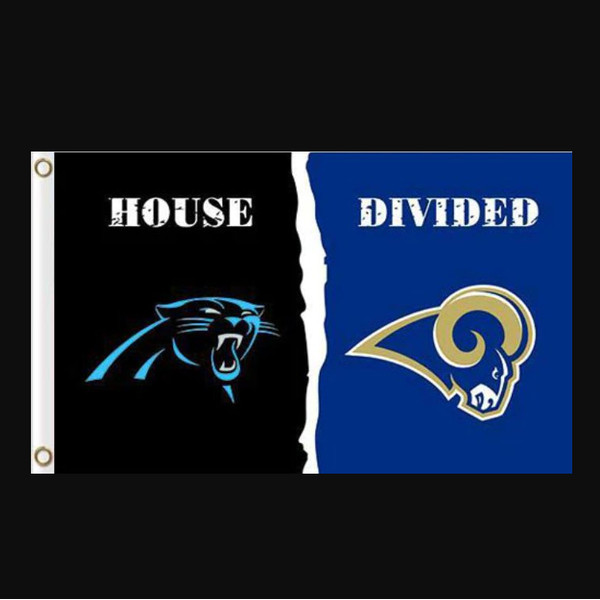 Carolina Panthers and Los Angeles Rams Divided Flag 3x5ft.png
