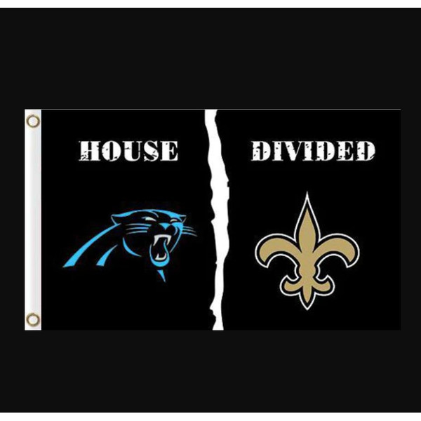 Carolina Panthers and New Orleans Saints Divided Flag 3x5ft.png