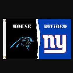 Carolina Panthers and New York Giants Divided Flag 3x5ft - Banner Man-Cave Garage