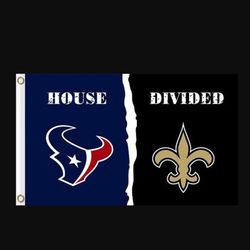 Houston Texans and New Orleans Saints Divided Flag 3x5ft