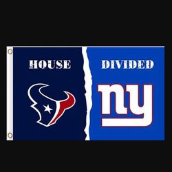 Houston Texans and New York Giants Divided Flag 3x5ft