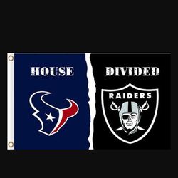 Houston Texans and Las Vegas Raiders Divided Flag 3x5ft