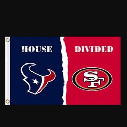 Houston Texans and San Francisco 49ers Divided Flag 3x5ft