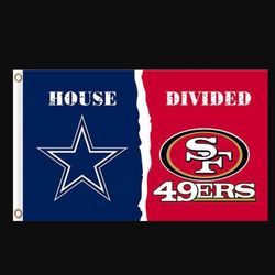 Houston Texans and San Francisco 49ers Divided Flag 3x5ft Style 2