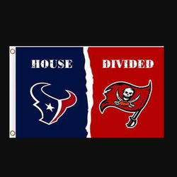 Houston Texans and Tampa Bay Buccaneers Divided Flag 3x5ft