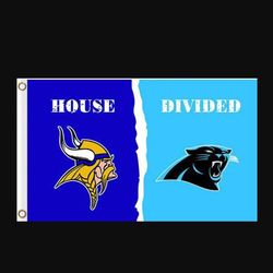 Minnesota Vikings and Carolina Panthers Divided Flag 3x5ft