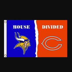 Minnesota Vikings and Chicago Bears Divided Flag 3x5ft