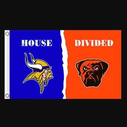 Minnesota Vikings and Cleveland Browns Divided Flag 3x5ft