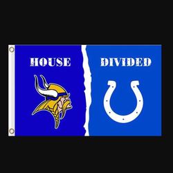 Minnesota Vikings and Indianapolis Colts Divided Flag 3x5ft