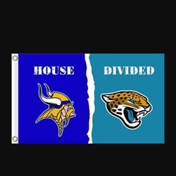 Minnesota Vikings and Jacksonville Jaguars Divided Flag 3x5ft