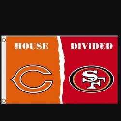 Chicago Bears and San Francisco 49ers Divided Flag 3x5ft