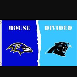 Baltimore Ravens and Carolina Panthers Divided Flag 3x5ft style 2
