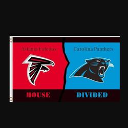 Atlanta Falcons and Carolina Panthers Divided Flag 3x5ft Style 3