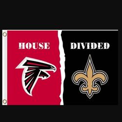 Atlanta Falcons and New Orleans Saints Divided Flag 3x5ft