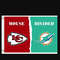 Kansas City Chiefs and Miami Dolphins Divided Flag 3x5ft.png