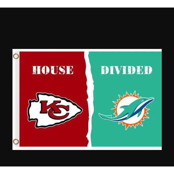 Kansas City Chiefs and Miami Dolphins Divided Flag 3x5ft.png