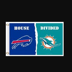 Buffalo Bills and Miami Dolphins Divided Flag 3x5ft