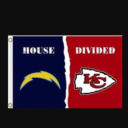 San Diego Chargers and Kansas City Chiefs Divided Flag 3x5ft