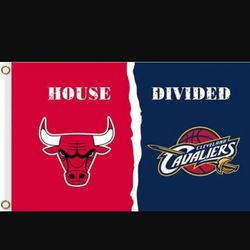 Chicago Bulls and Cleveland Cavaliers Divided Flag 3x5ft