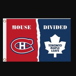 Montreal Canadiens and Toronto Maple Leafs Divided Flag 3x5ft