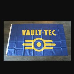 Fallout Vault Tech Banner Flag 3x5ft Blue Yellow Logo 76 New