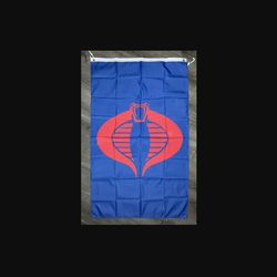 G.I. Joe Cobra Flag 3x5 ft Vertical Blue Banner Action Hero Toy Kids Man-Cave