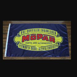 Mopar Banner Flag Racing Retro Vintage Logo Dodge Motorsports Auto Car Parts New 3x5ft