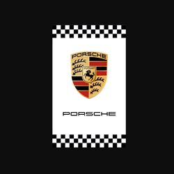 Porsche Flag White Vertical 3X5 Ft Polyester Banner USA 90x150cm