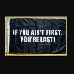 Shake N Bake Flag Nascar Racing Ain't 1st Last B Poster Sign 3x5'