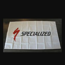Specialized Banner Flag Bike Racing Cycling Shop Store Man Cave 3x5ft White New